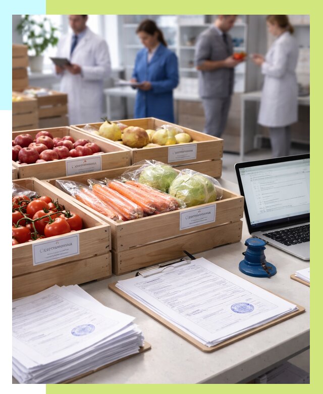 Сертификация овощей и фруктов в Батайске от 8603 р. | Алешин-Бтс