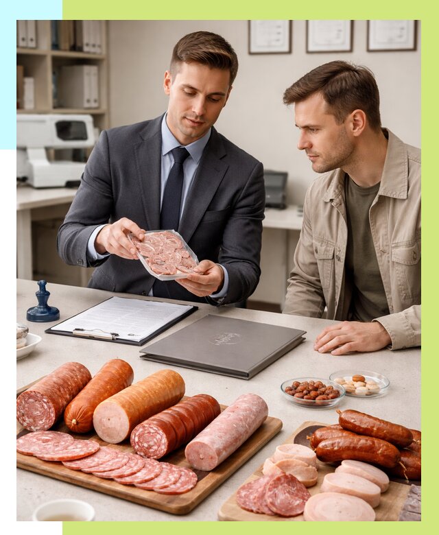 Сертификация колбасных изделий в Батайске от 7591 р. | Алешин-Бтс